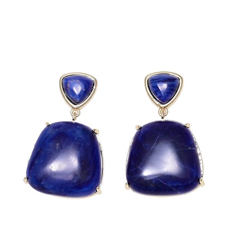 Blue-vein Dangle Earrings