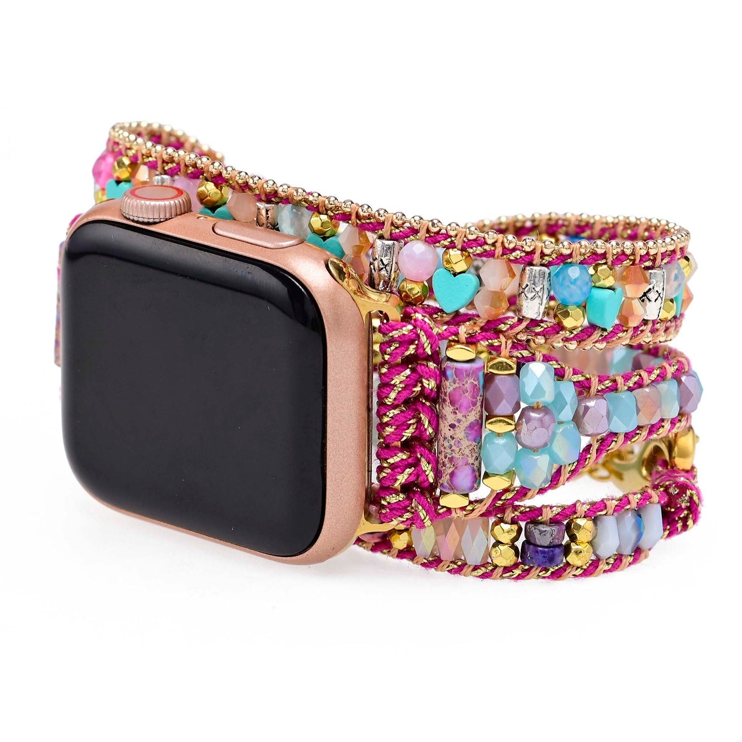 Lila Achat &amp; Hemitat Apple Watch Armband