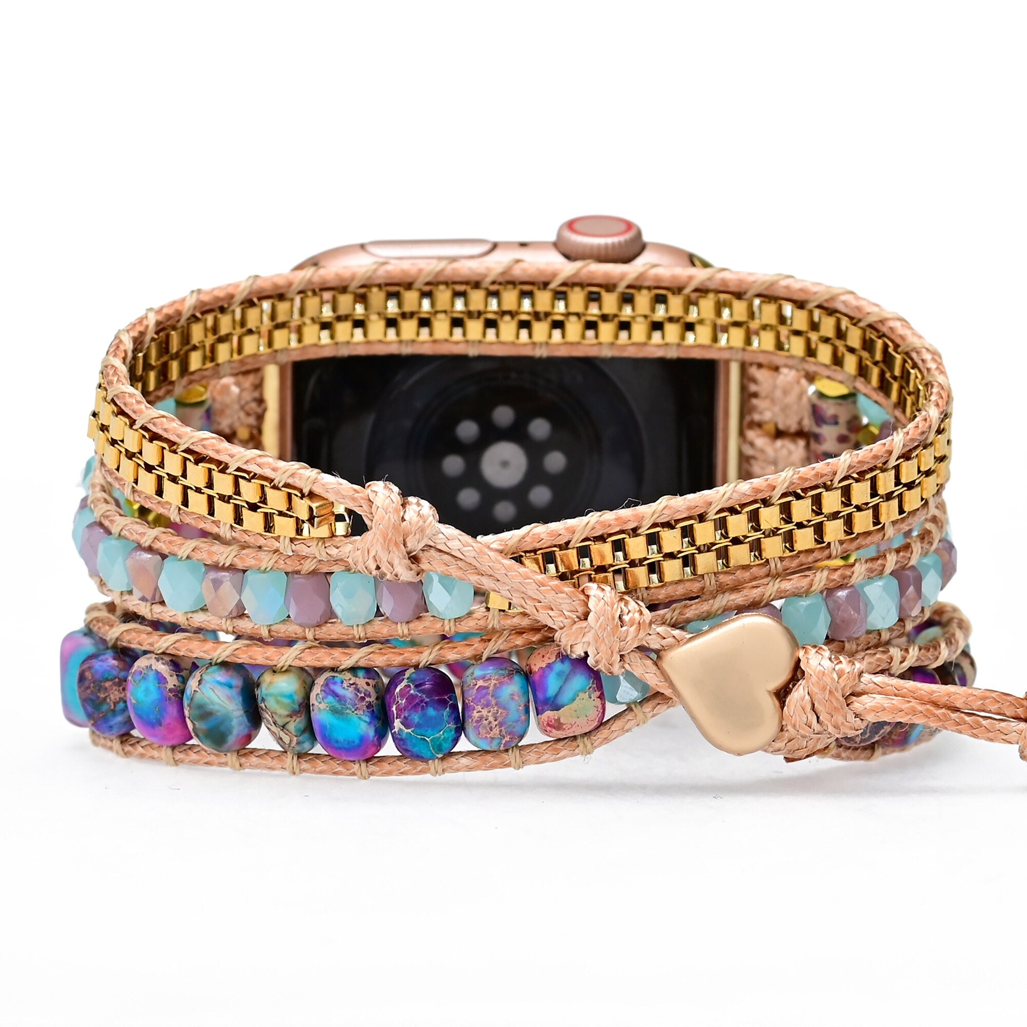 Lila Jaspis &amp; Achat Apple Watch Armband