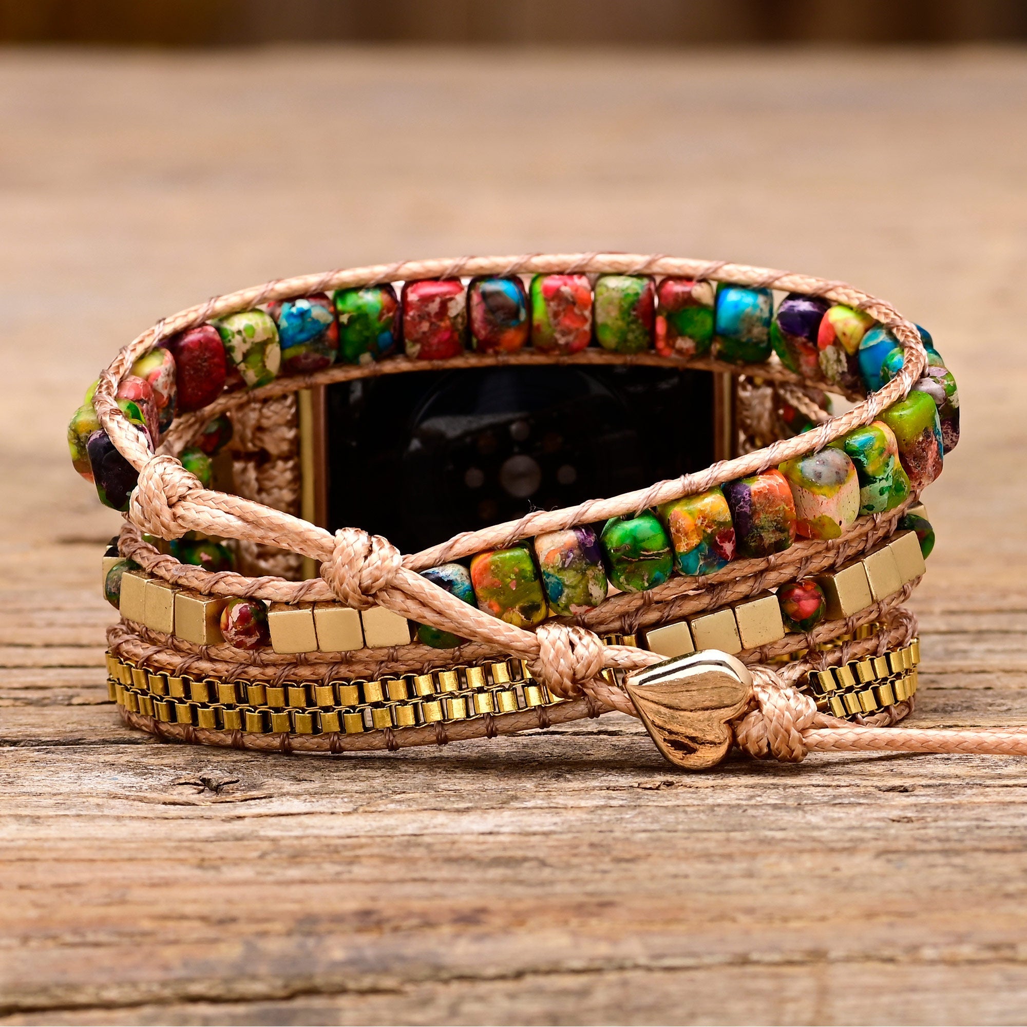 Colorful Handmade Jasper Apple Watch Strap