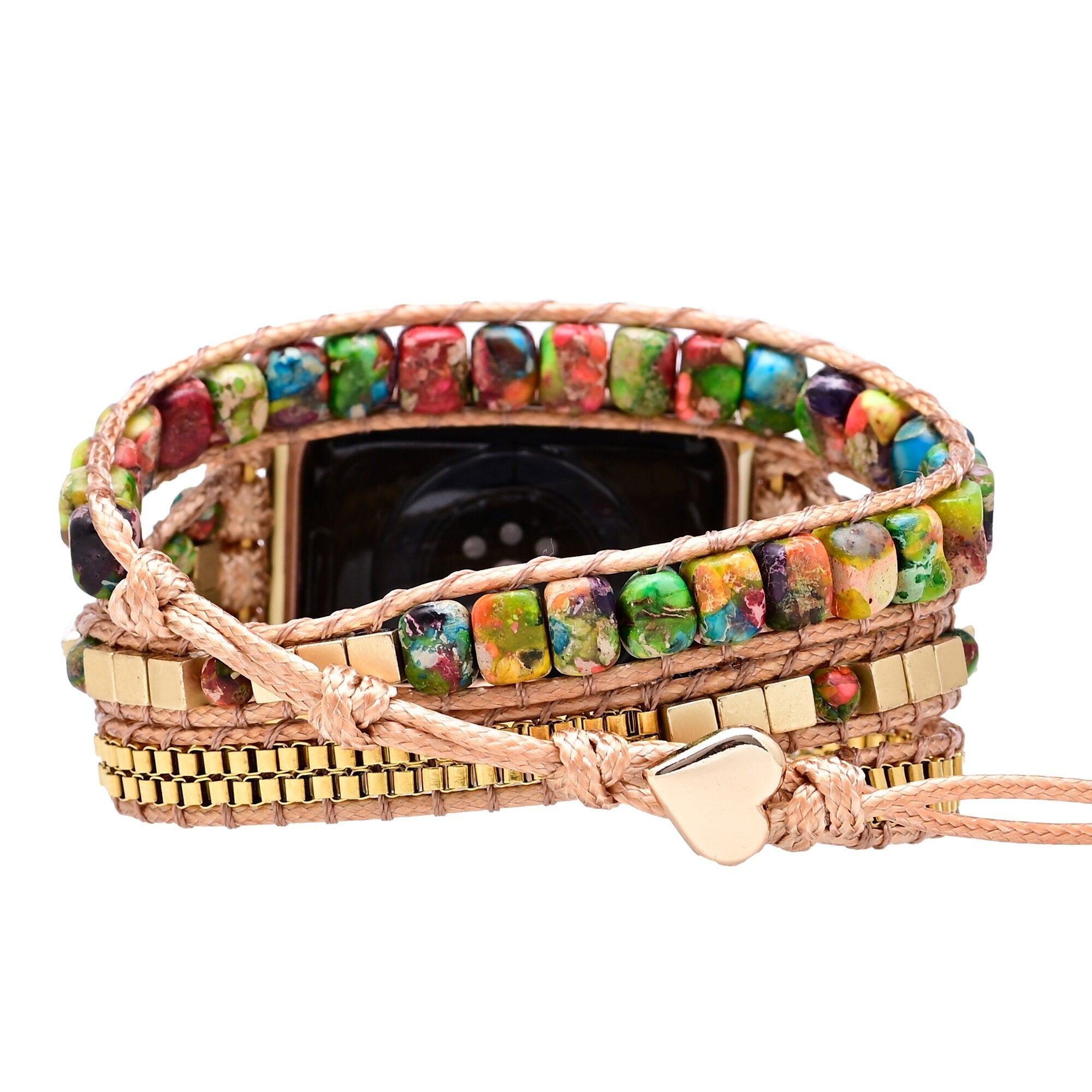 Colorful Handmade Jasper Apple Watch Strap