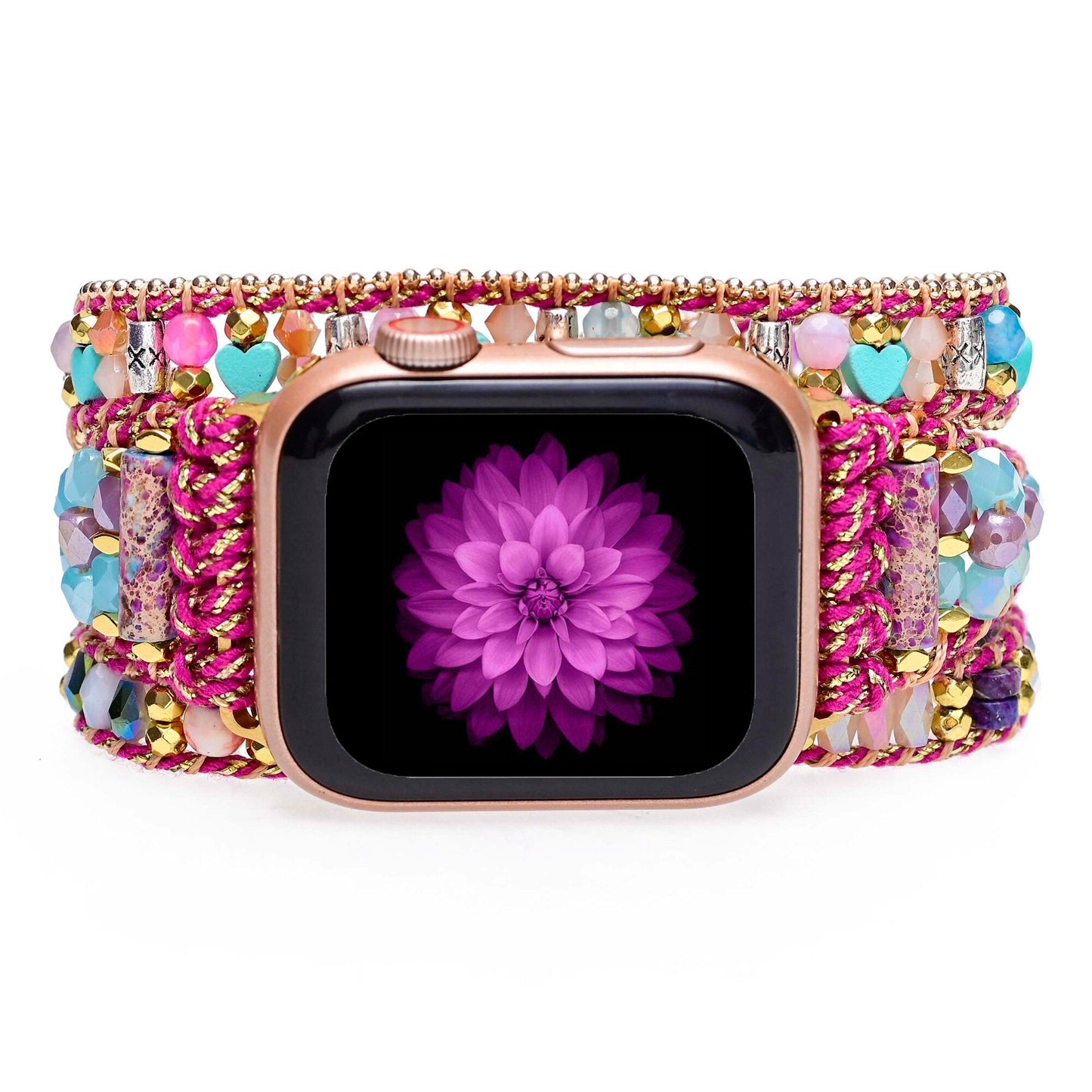 Lila Achat &amp; Hemitat Apple Watch Armband