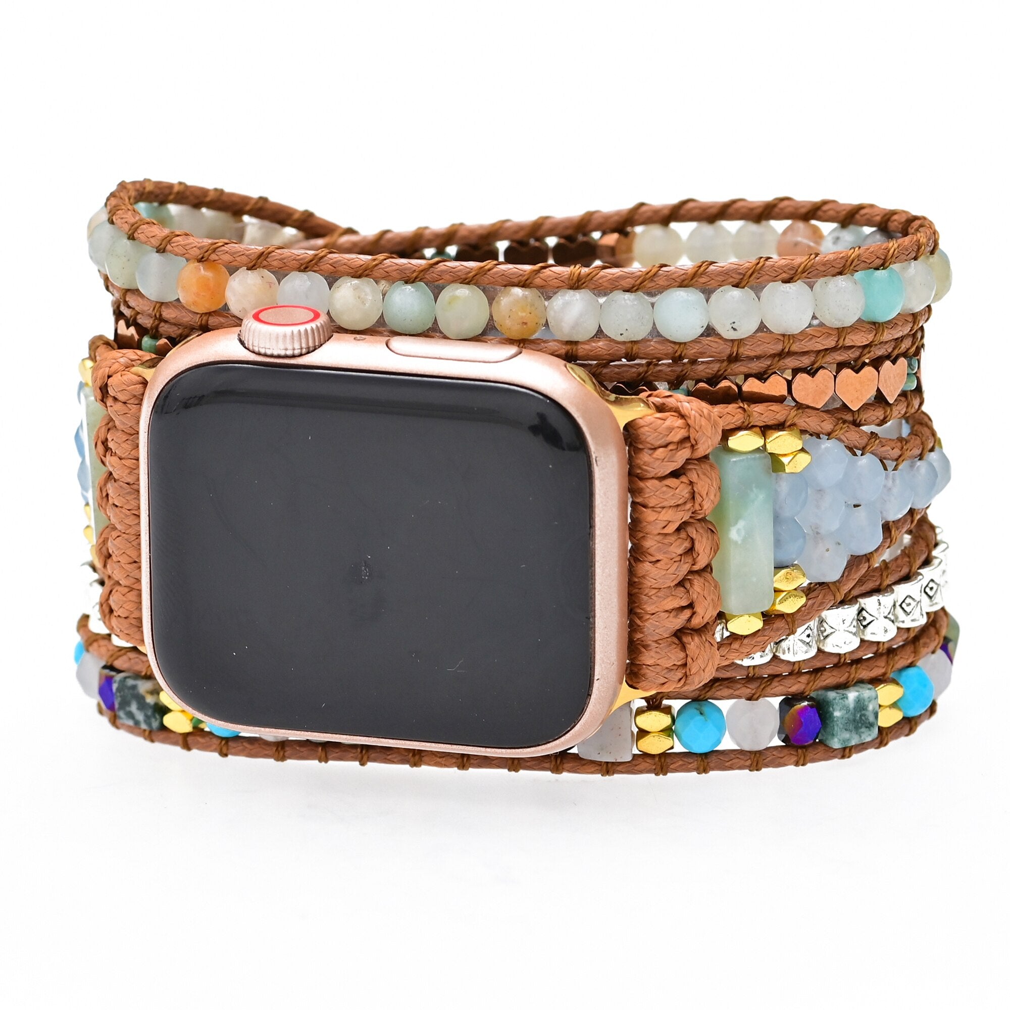 Heart Hemitate & Amazonite Apple Watch Strap