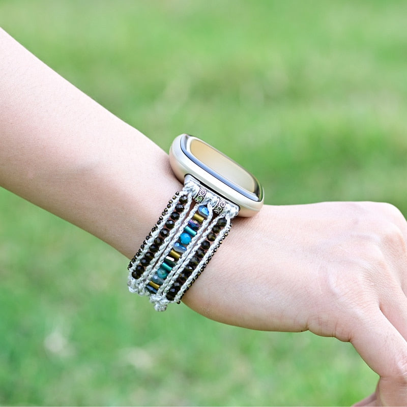 Handmade Obsidian Fitbit Watch Strap