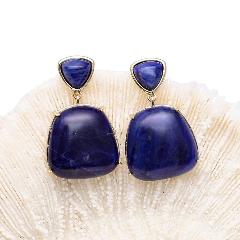 Blue-vein Dangle Earrings