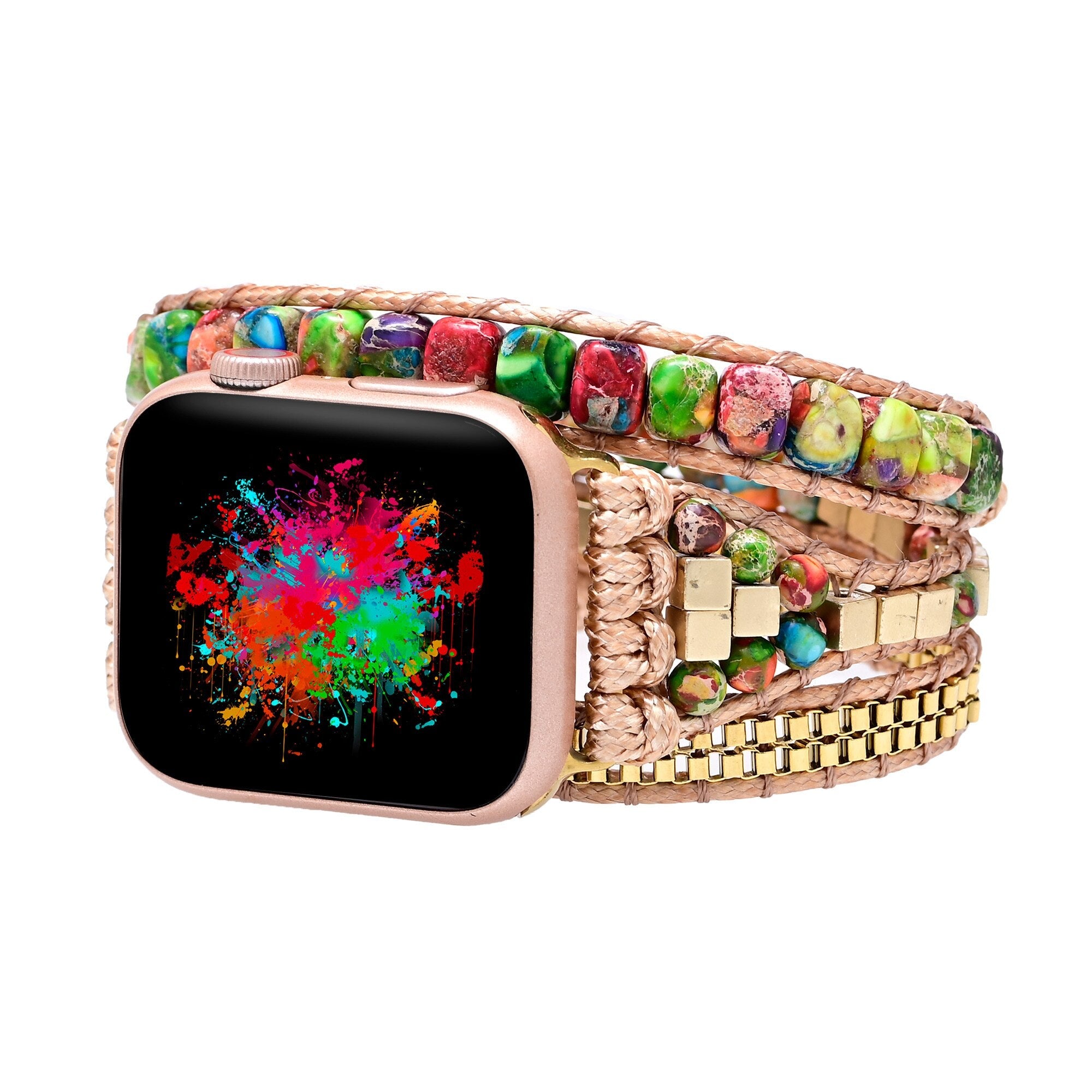 Colorful Handmade Jasper Apple Watch Strap