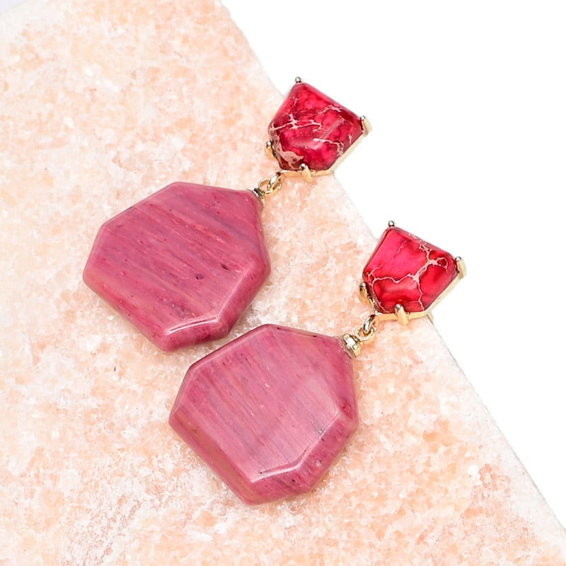 Emperor Rhodochrosite Dangle Earrings