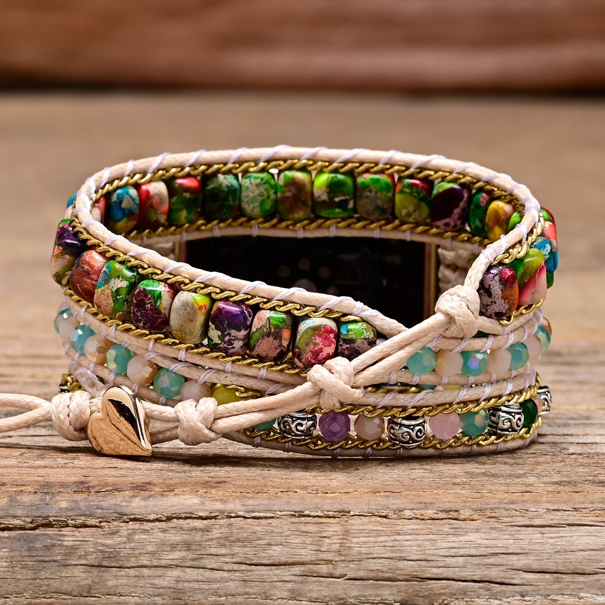 Mixed Colour Agate Apple Watch Strap