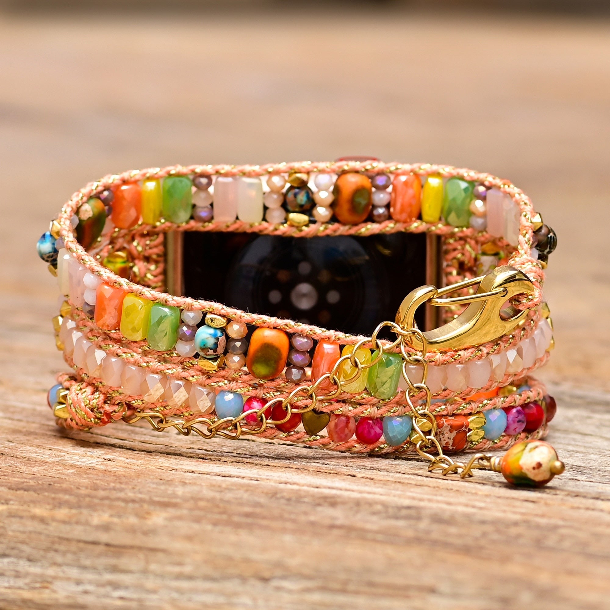 Colorful Agate Apple Watch Wrap Strap