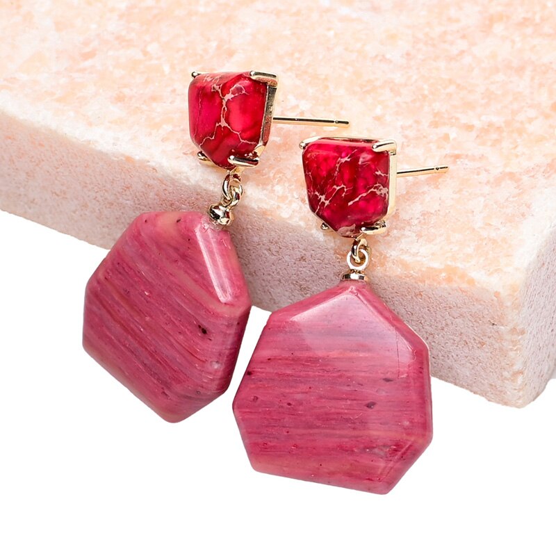 Emperor Rhodochrosite Dangle Earrings