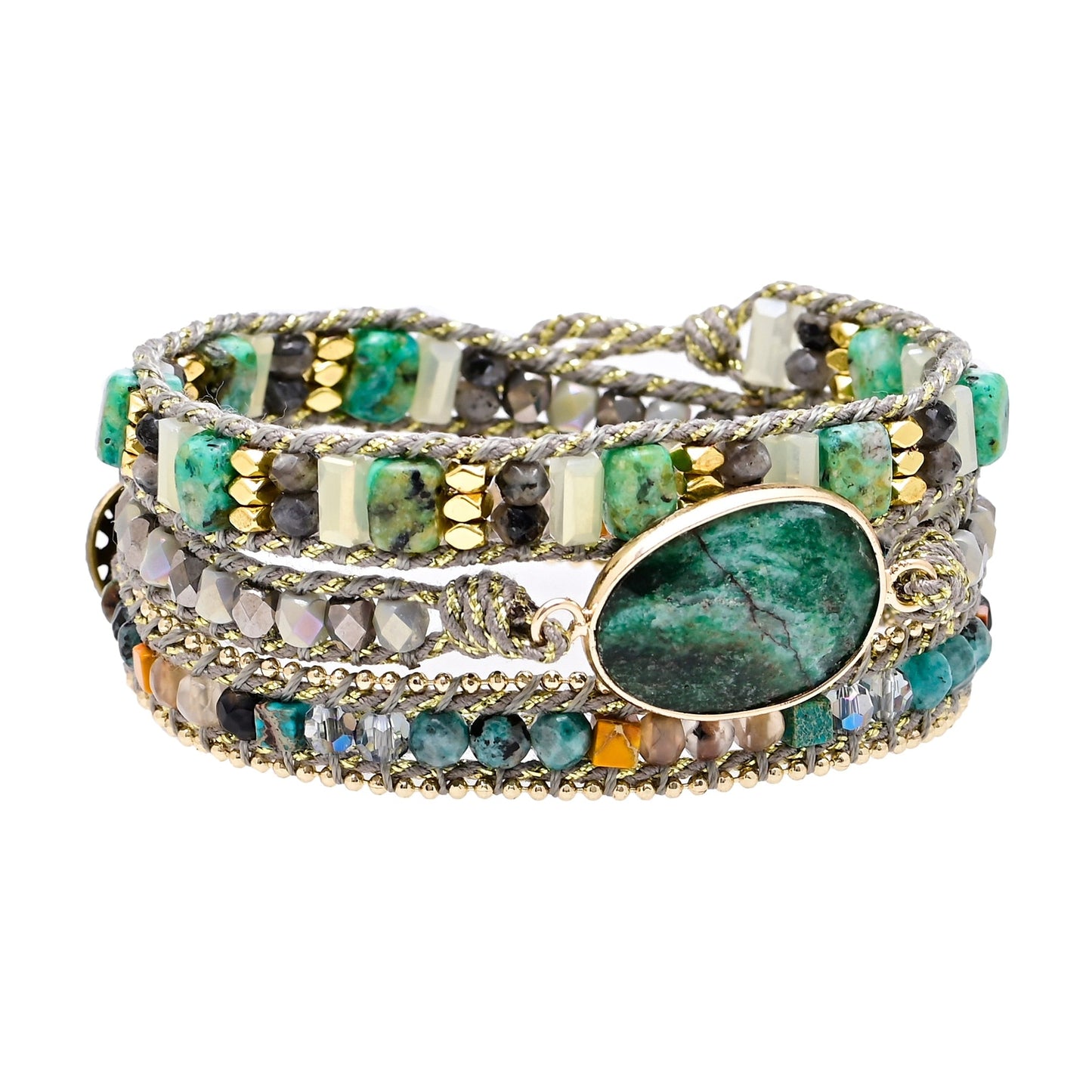 Green Mica Wrap Bracelet