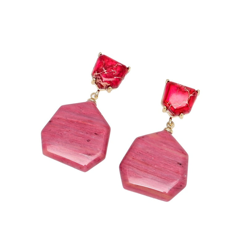 Emperor Rhodochrosite Dangle Earrings