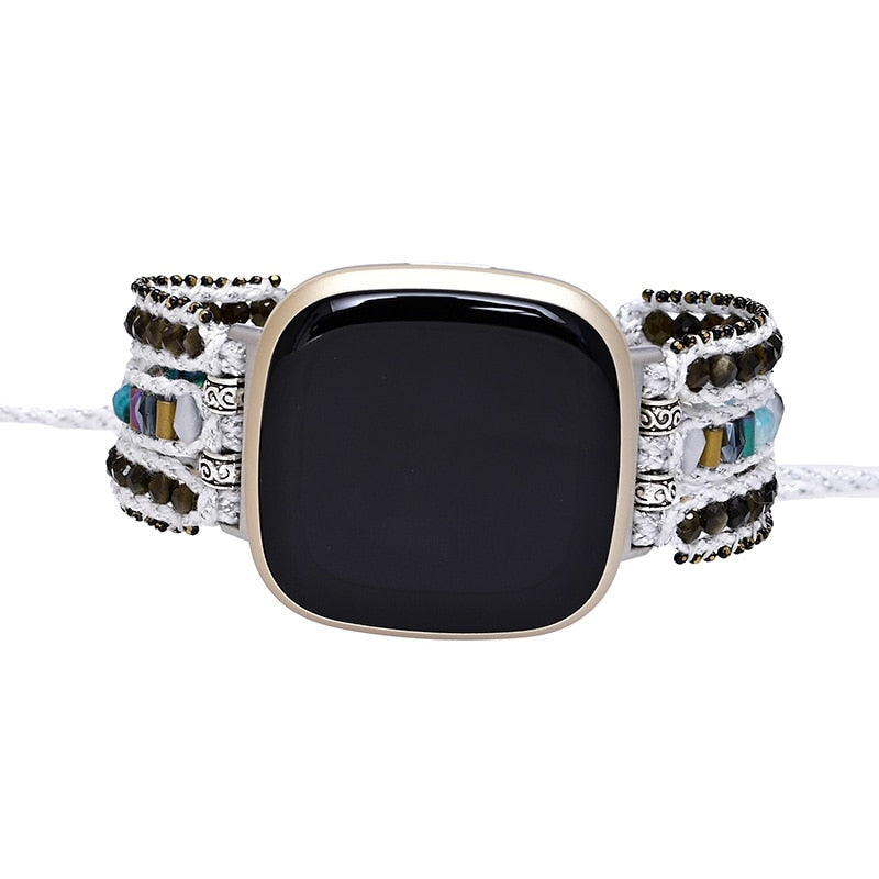 Handmade Obsidian Fitbit Watch Strap