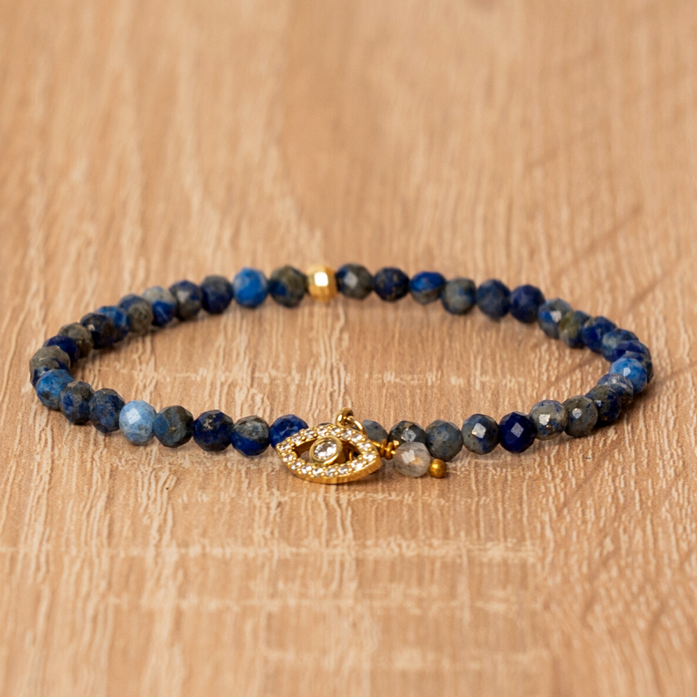 Lapislazuli-Armband mit bösem Blick