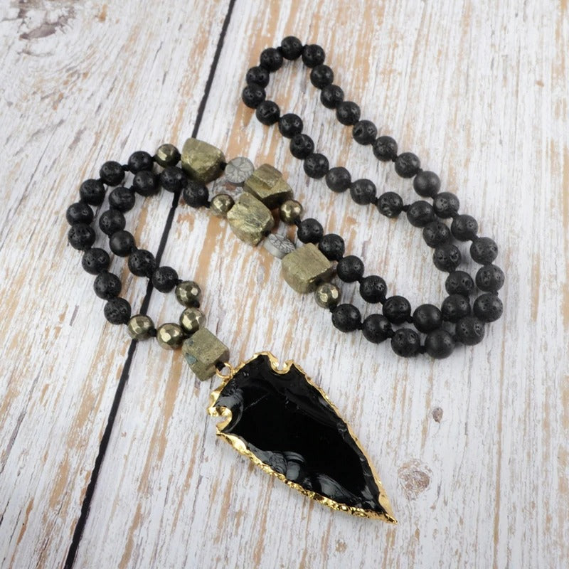 Tiger Eye Arrowhead Necklace