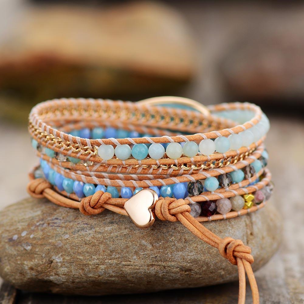 Aqua Amazonite Wrap Bracelet