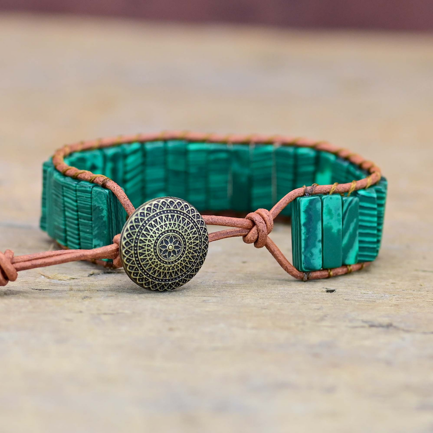 Malachite Leather Bracelet