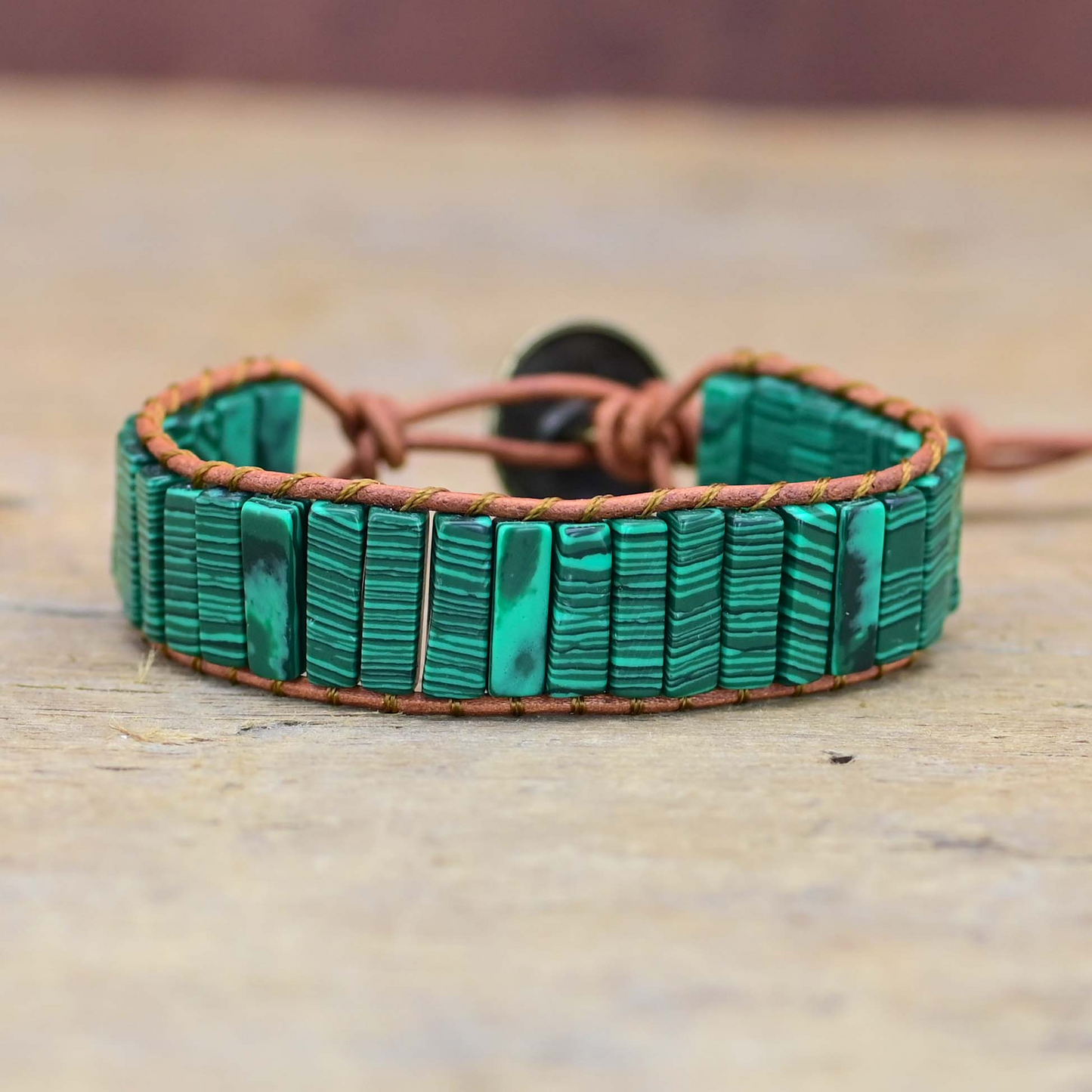 Malachite Leather Bracelet