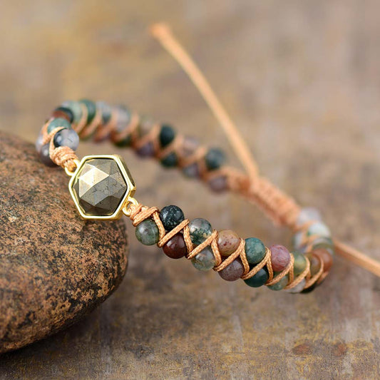 Labradorite Hexagon Bracelet