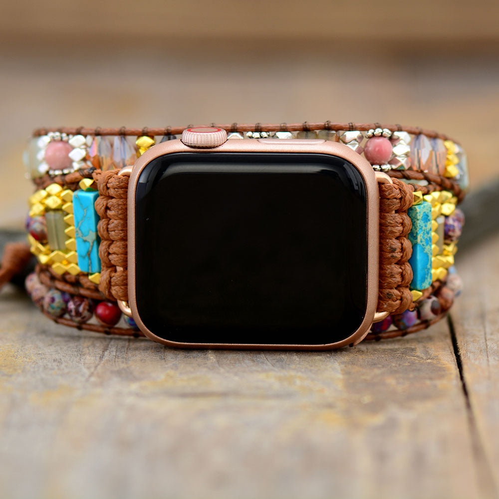 Jasper & Rhodonite Apple Watch Strap