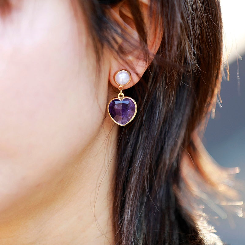 Gem & Pearl Dangling Studs