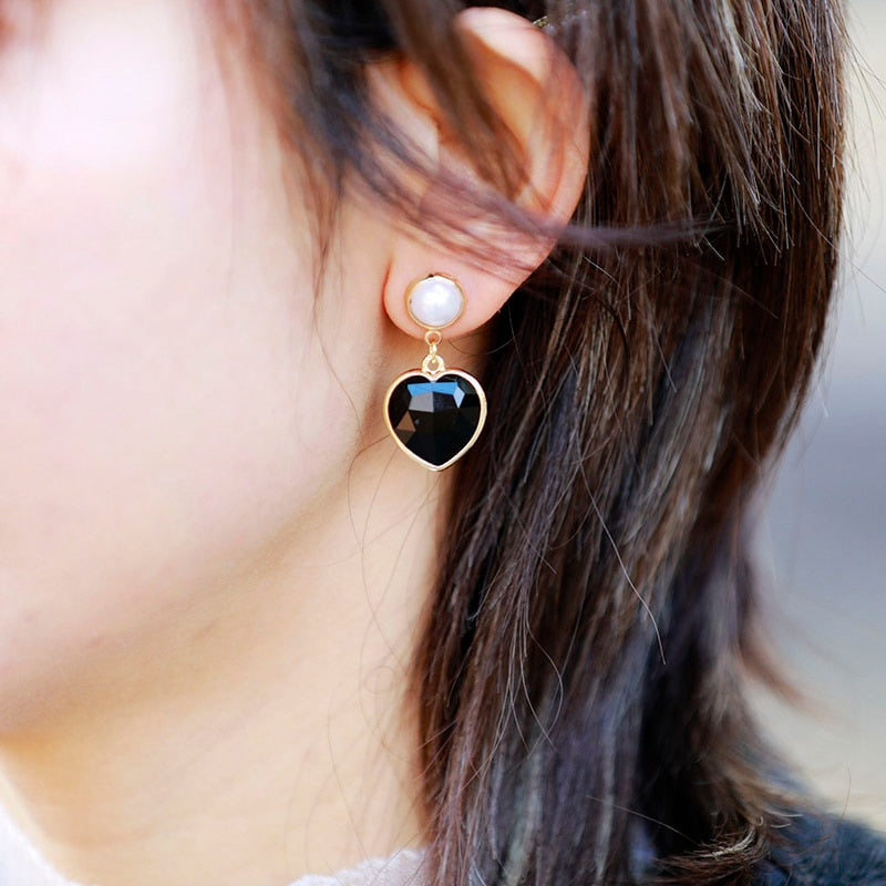 Gem & Pearl Dangling Studs