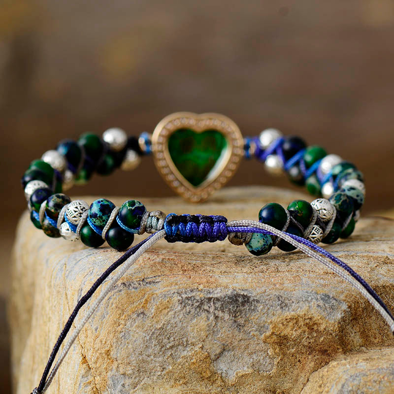 Dazzling Jasper Heart Bracelet