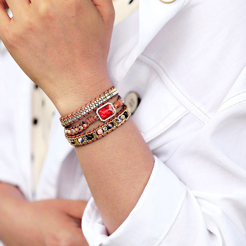 Dazzling Jasper Wrap Bracelet