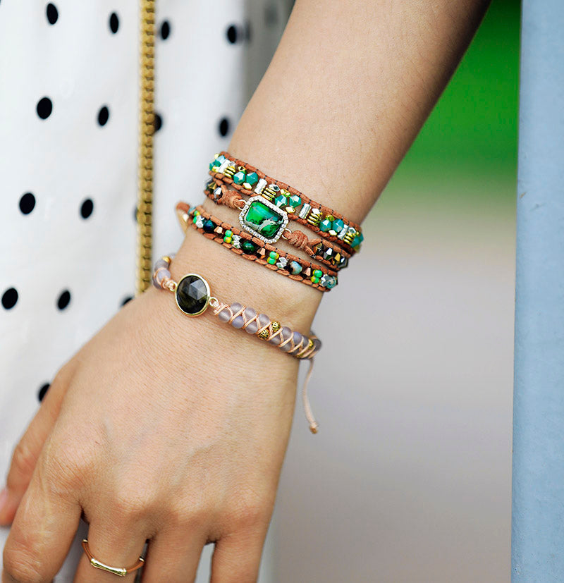 Dazzling Jasper Wrap Bracelet