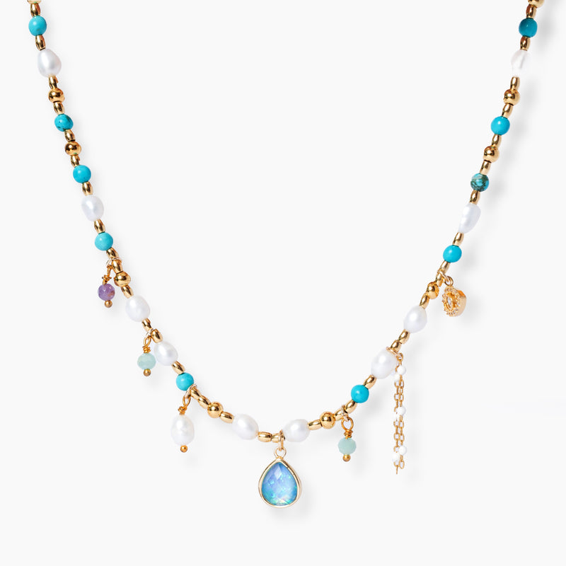 Intense Opal & Pearl Necklace