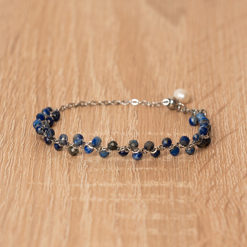 Lapis Lazuli Silver Chain Bracelet