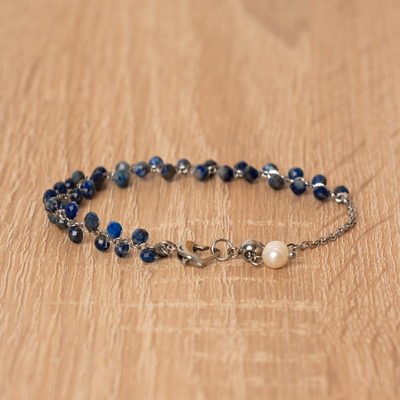 Lapis Lazuli Silver Chain Bracelet