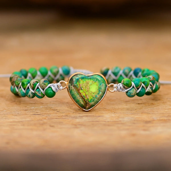 Green Jasper Love Bracelet