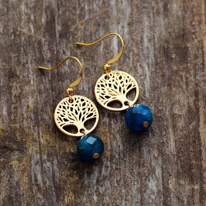 Lapis Lazuli Tree Of Life Earrings
