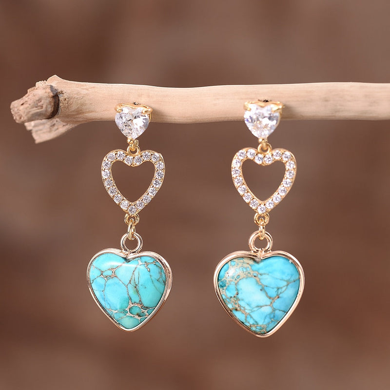 Enchanting Jasper Heart Earrings
