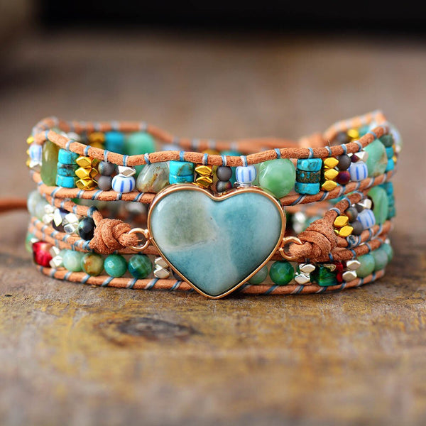 Amazonite Love Protection Wrap Bracelet