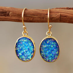 Druzy Opal Dangle Earrings
