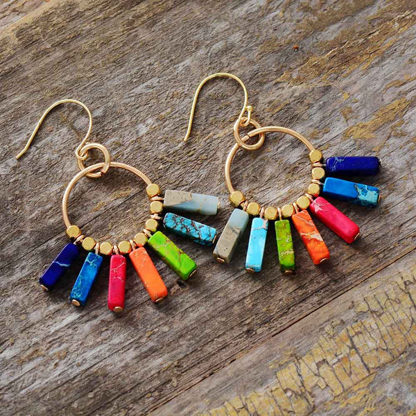 Colorful Chakra Drop Earrings