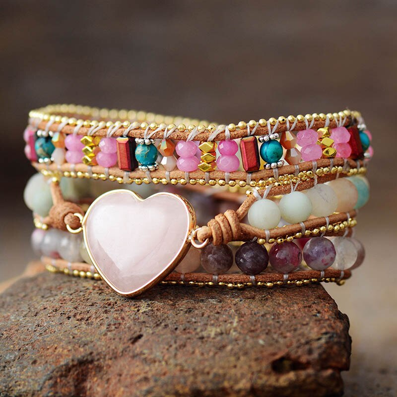Rose Quartz Love Wrap Bracelet