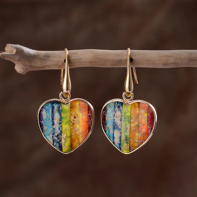 Imperial Jasper Rainbow Earrings