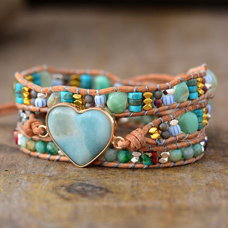 Amazonite Love Protection Wrap Bracelet