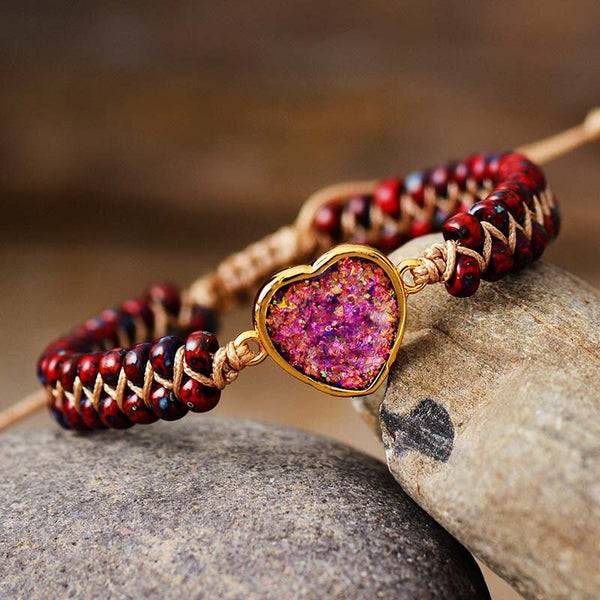 Intense Red Opal love protection bracelet