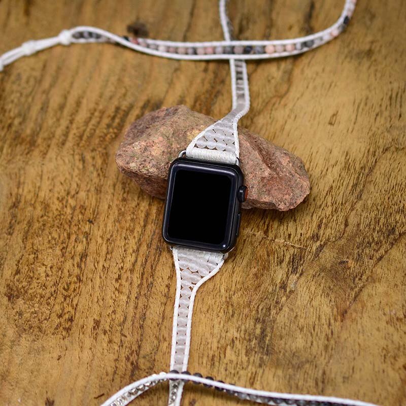 Handmade White Labradorite Apple Watch Strap