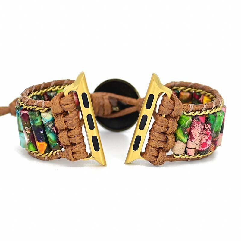 Colorful Jasper Apple Watch Wrap bracelet