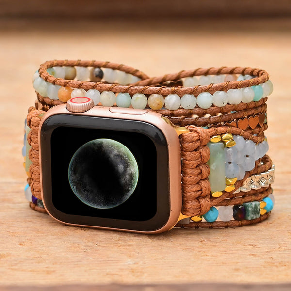 Heart Hemitate & Amazonite Apple Watch Strap