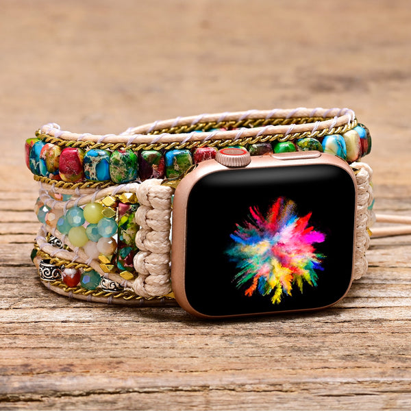 Mixed Colour Agate Apple Watch Strap
