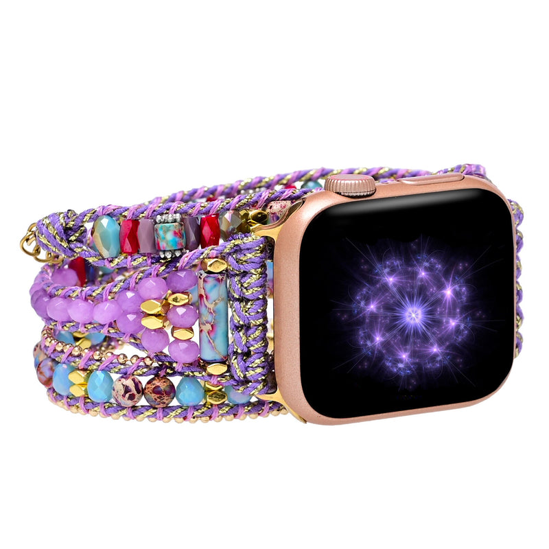 Purple Jasper & Jade Apple Watch Strap